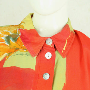Vintage Bluse Gr. L bunt geblümt kurzarm