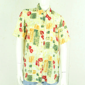 Vintage Bluse Gr. M bunt gemustert Crazy Pattern kurzarm