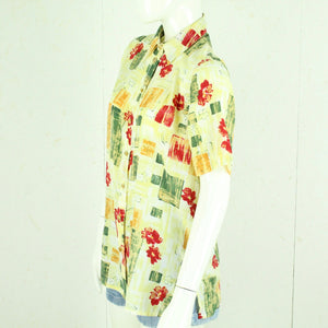 Vintage Bluse Gr. M bunt gemustert Crazy Pattern kurzarm