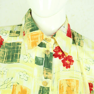 Vintage Bluse Gr. M bunt gemustert Crazy Pattern kurzarm
