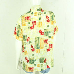 Vintage Bluse Gr. M bunt gemustert Crazy Pattern kurzarm
