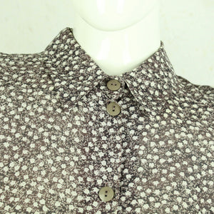 Vintage Bluse Gr. S braun weiß geblümt kurzarm