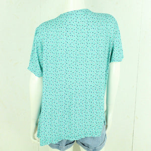 Vintage Bluse Gr. M türkis mehrfarbig geblümt