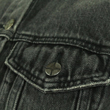 Laden Sie das Bild in den Galerie-Viewer, Second Hand KSUBI Jeansjacke Gr. S grau Jacke (*)