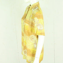 Laden Sie das Bild in den Galerie-Viewer, Vintage Bluse Gr. M gelb beige gemustert kurzarm