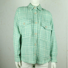 Laden Sie das Bild in den Galerie-Viewer, Second Hand STRADIVARIUS Hemdjacke Gr. S grün weiß kariert Jacke (*)