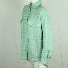 Laden Sie das Bild in den Galerie-Viewer, Second Hand STRADIVARIUS Hemdjacke Gr. S grün weiß kariert Jacke (*)