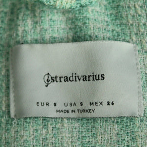 Second Hand STRADIVARIUS Hemdjacke Gr. S grün weiß kariert Jacke (*)