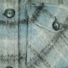 Laden Sie das Bild in den Galerie-Viewer, Second Hand TOPSHOP Hemdjacke mit Wolle Gr. 36/38 grau blau kariert Jacke (*)