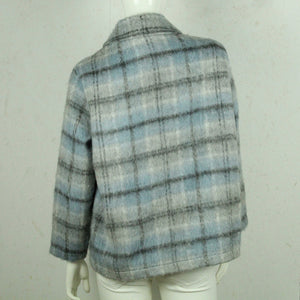 Second Hand TOPSHOP Hemdjacke mit Wolle Gr. 36/38 grau blau kariert Jacke (*)