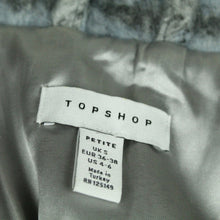 Laden Sie das Bild in den Galerie-Viewer, Second Hand TOPSHOP Hemdjacke mit Wolle Gr. 36/38 grau blau kariert Jacke (*)