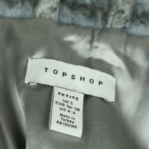Second Hand TOPSHOP Hemdjacke mit Wolle Gr. 36/38 grau blau kariert Jacke (*)