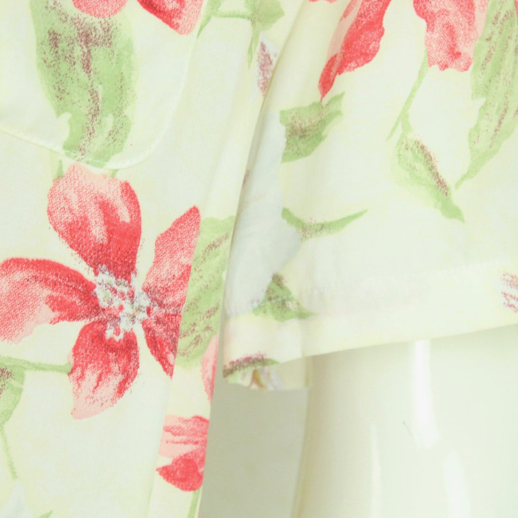 Vintage Bluse Gr. S weiß mehrfarbig geblümt kurzarm