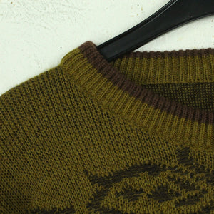 Vintage Pullover mit Wolle Gr. L bunt Crazy Pattern Strick