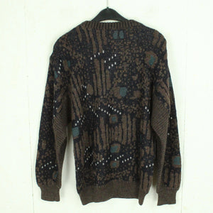 Vintage Pullover Mit Wolle Gr. S braun mehrfarbig Crazy Pattern Strick