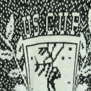 Vintage Pullover Gr. S schwarz und weiß Crazy Pattern Strick