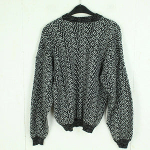 Vintage Pullover Gr. S schwarz und weiß Crazy Pattern Strick