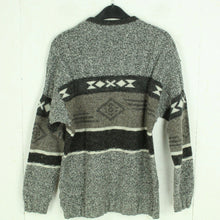 Laden Sie das Bild in den Galerie-Viewer, Vintage Pullover Gr. S grau mehrfarbig Crazy Pattern Strick