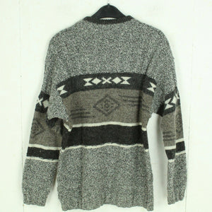 Vintage Pullover Gr. S grau mehrfarbig Crazy Pattern Strick