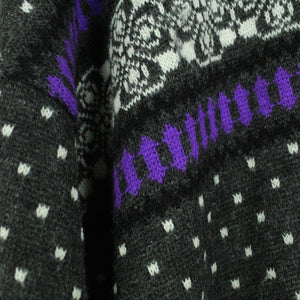 Vintage Pullover Gr. M grau bunt Crazy Pattern Strick