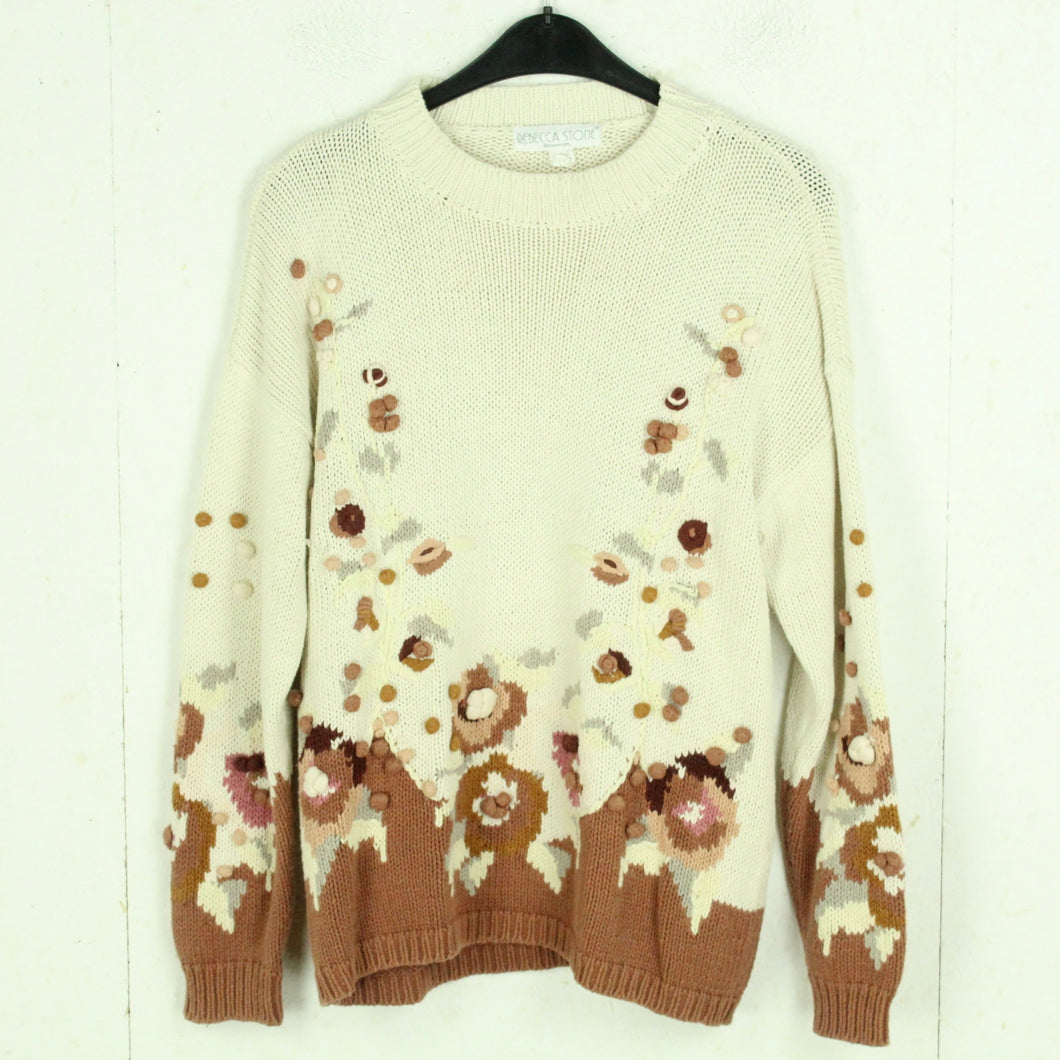 Vintage Pullover Gr. M beige und braun Crazy Pattern Strick