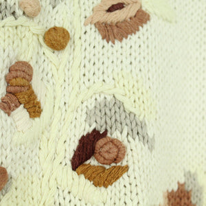 Vintage Pullover Gr. M beige und braun Crazy Pattern Strick