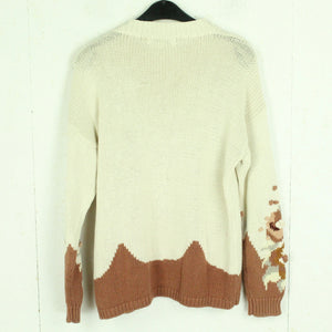 Vintage Pullover Gr. M beige und braun Crazy Pattern Strick