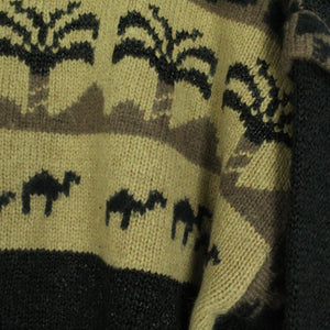 Vintage Pullover Gr. M schwarz und braun Crazy Pattern Strick