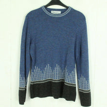 Laden Sie das Bild in den Galerie-Viewer, Vintage Pullover mit Wolle Gr. M blau mehrfarbig Crazy Pattern Strick