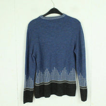 Laden Sie das Bild in den Galerie-Viewer, Vintage Pullover mit Wolle Gr. M blau mehrfarbig Crazy Pattern Strick