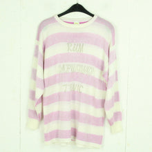 Laden Sie das Bild in den Galerie-Viewer, Vintage Pullover Gr. M rosa und weiß gestreift Strick