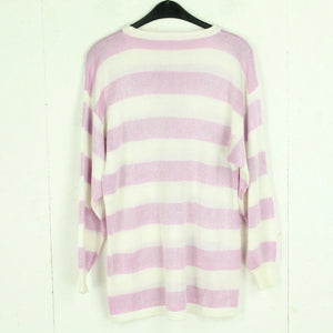 Vintage Pullover Gr. M rosa und weiß gestreift Strick