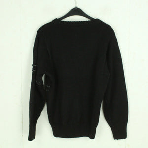 Vintage Pullover mit Wolle Gr. M schwarz Crazy Pattern Strick