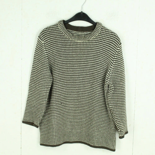 Vintage Pullover Gr. M braun und weiß Crazy Pattern Strick