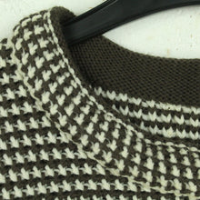 Laden Sie das Bild in den Galerie-Viewer, Vintage Pullover Gr. M braun und weiß Crazy Pattern Strick