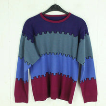 Laden Sie das Bild in den Galerie-Viewer, Vintage Pullover Gr. M mehrfarbig Crazy Pattern Strick