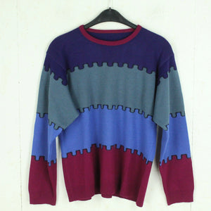 Vintage Pullover Gr. M mehrfarbig Crazy Pattern Strick