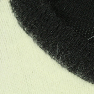 Vintage Pullover mit Wolle Gr. M schwarz und weiß Crazy Pattern Strick
