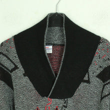 Laden Sie das Bild in den Galerie-Viewer, Vintage Pullover Gr. L grau mehrfarbig Crazy Pattern Strick