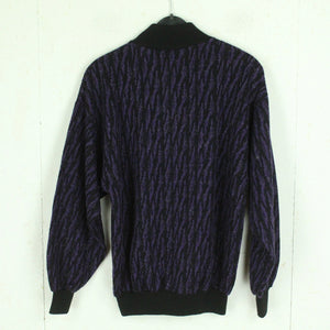 Vintage Pullover Gr. L schwarz und lila Crazy Pattern Strick