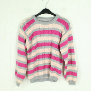 Vintage Pullover Gr. S rosa mehrfarbig gestreift Strick