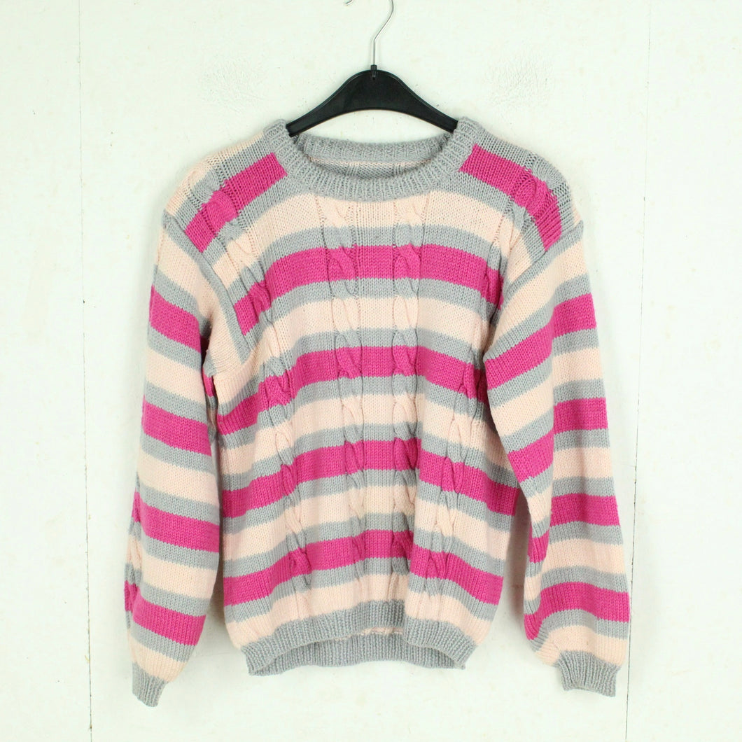 Vintage Pullover Gr. S rosa mehrfarbig gestreift Strick