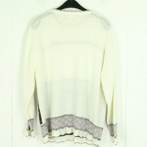 Vintage Pullover Gr. L weiß und braun Crazy Pattern Strick