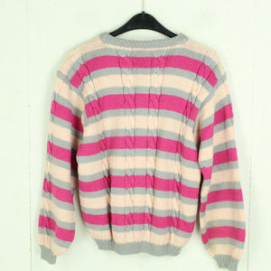 Vintage Pullover Gr. S rosa mehrfarbig gestreift Strick