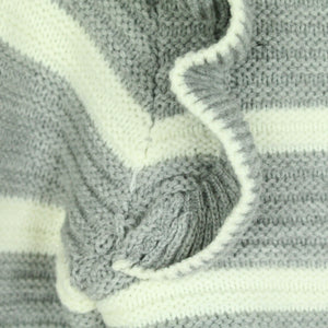 Vintage Pullover Gr. S grau und weiß gestreift Strick
