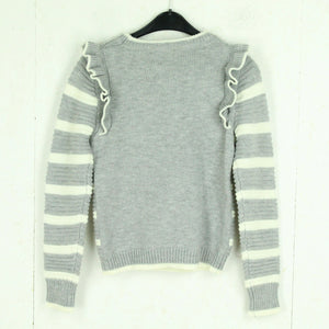 Vintage Pullover Gr. S grau und weiß gestreift Strick