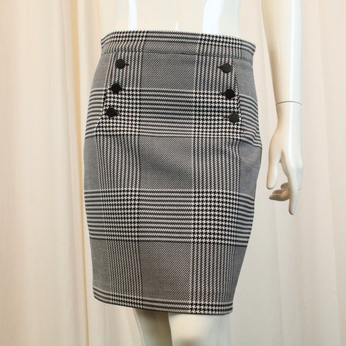 Second Hand H&M Rock Gr. 40 schwarz weiß Hahnentritt Mustermix (*)