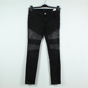 Second Hand SET Jeans Gr. 36 schwarz Skinny Lederapplikationen (*)