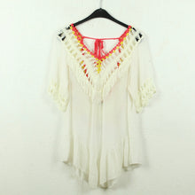 Laden Sie das Bild in den Galerie-Viewer, Second Hand MISS CHARM Tunika Gr. S/M weiß bunt Boho (*)