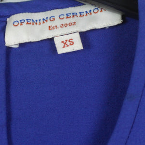 Second Hand OPENING CEREMONY Top Gr. XS blau mit Applikationen cropped (*)